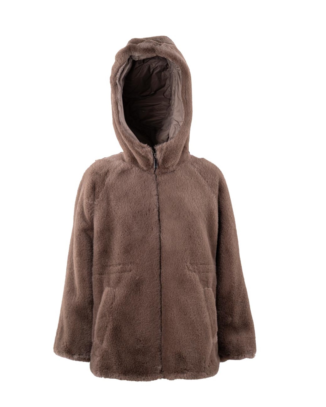 shop EMPORIO ARMANI  Caban: Emporio Armani blouson reversibile con cappuccio.
Reversibile.
Fur effect esterno.
Interno in nylon.
Logo eagle all over.
Chiusura con zip.
Coulisse in vita.
Tasche laterali.
Composizione: 100% poliestere; tessuto interno: 100% poliammide; ricamo: 100% poliestere; imbottitura: 100% poliestere.
Made in Romania.. EW001467 AF14618-U6125 number 1677708